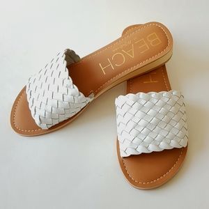 NEW Beach by Matisse White Woven Slippers